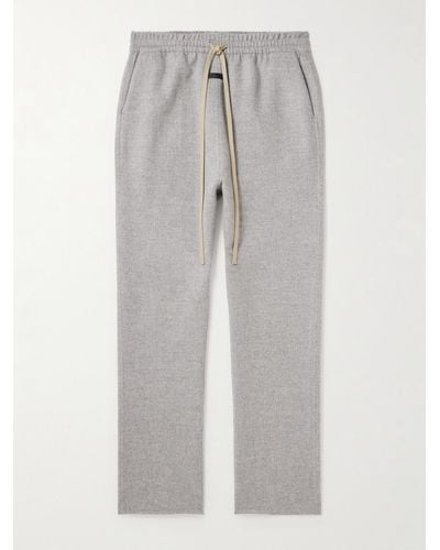 Fear Of God Forum Straight-leg Virgin Wool And Cashmere-blend Drawstring Trousers - Grey
