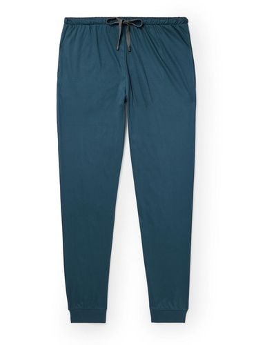 Zimmerli of Switzerland Slim-fit Sea Island Cotton Sweatpants - Blue
