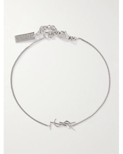 Saint Laurent Logo-detailed Silver-tone Chain Bracelet - Metallic