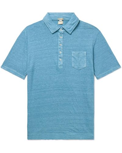 Massimo Alba Filicudi Slim-fit Linen Polo Shirt - Blue