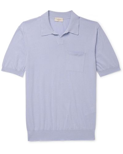Altea Slim-fit Garment-dyed Cotton Polo Shirt - Blue