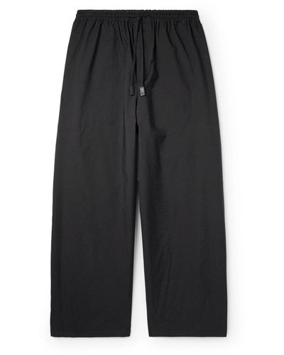 Loewe Paula's Ibiza Straight-leg Cropped Cotton-blend Drawstring Pants - Black