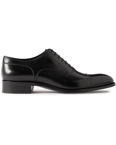 Tom Ford Caydon Burnished-leather Oxford Shoes - Black