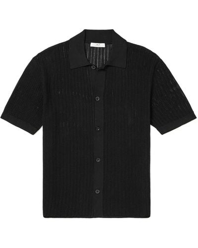 MR P. Crochet-knit Cotton Shirt - Black