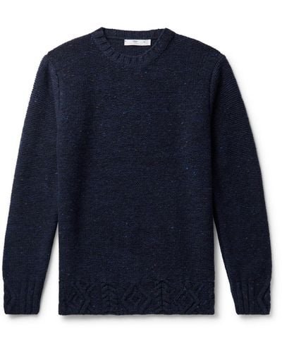 Inis Meáin Donegal Merino Wool And Cashmere-blend Sweater - Blue