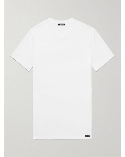 Tom Ford T-shirt in misto modal e cotone stretch - Bianco