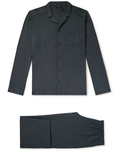 Hanro Cotton-jersey Pajama Set - Gray