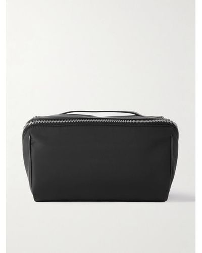 Saint Laurent Paris Cube Leather-trimmed Shell Pouch - Black