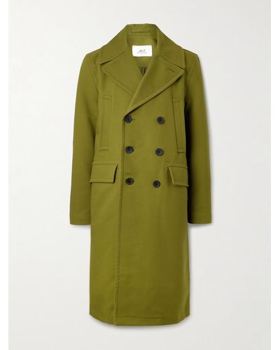 MR P. Great Double-breasted Woven Coat - Green