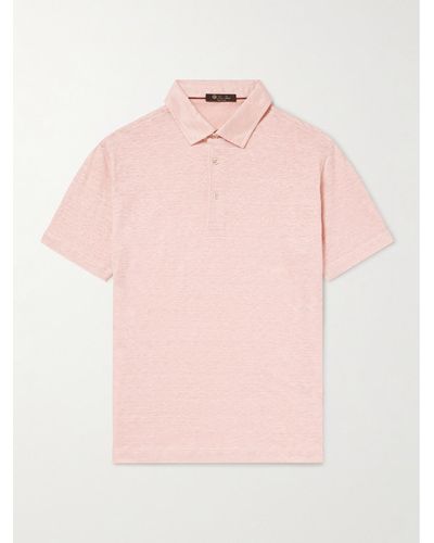 Loro Piana Linen-jersey Polo Shirt - Pink