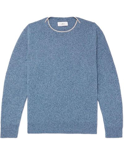 MR P. Contrast-tipped Wool Sweater - Blue