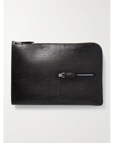 Berluti Nino Scritto Venezia Leather Pouch - Black