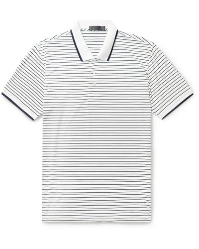 G/FORE Striped Perforated Stretch-jersey Golf Polo Shirt - White