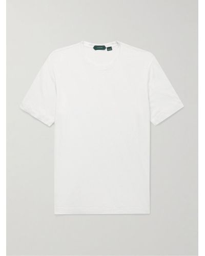 Incotex T-Shirt aus Stretch-Leinen - Weiß
