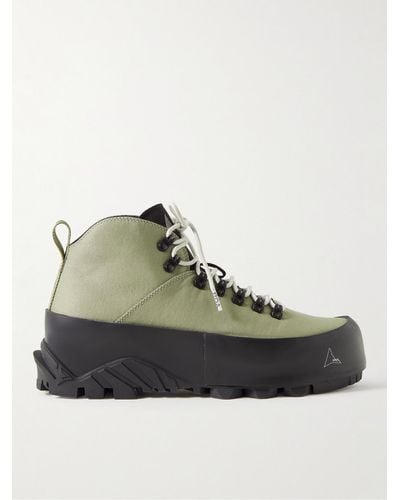Roa Cvo Rubber-trimmed Canvas Hiking Boots - Green
