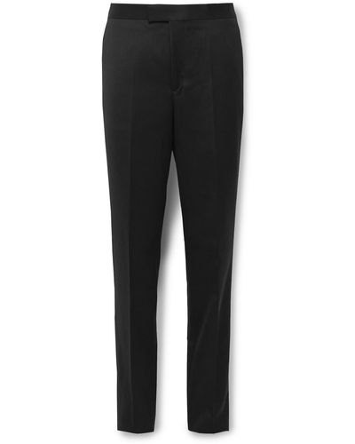 Favourbrook Hampton Slim-fit Grosgrain-trimmed Wool-twill Tuxedo Pants - Black