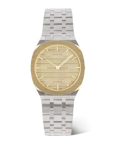 Gucci Ya163405 25h 18ct Yellow Gold-plated Stainless-steel Quartz Watch - Metallic