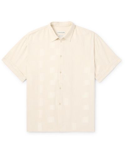 A Kind Of Guise Elio Checked Cotton And Silk-blend Twill Shirt - White