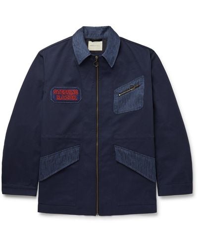 Nicholas Daley Appliquéd Cotton-twill Field Jacket - Blue