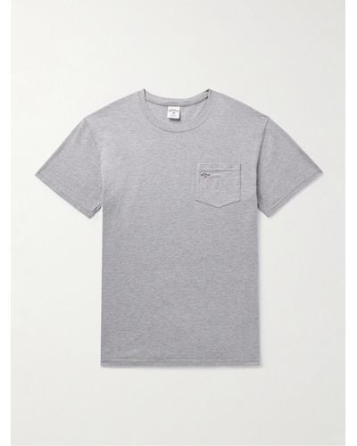 Noah Core Logo-print Cotton-blend Jersey T-shirt - Grey