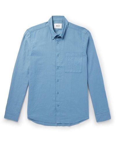 NN07 Arne 5159 Slim-fit Cotton-twill Shirt - Blue