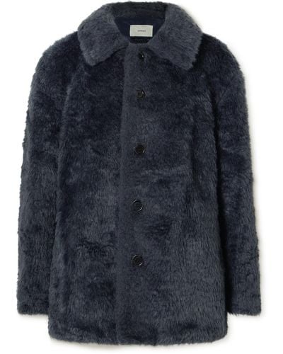 Amomento Oversized Faux Fur Coat - Blue