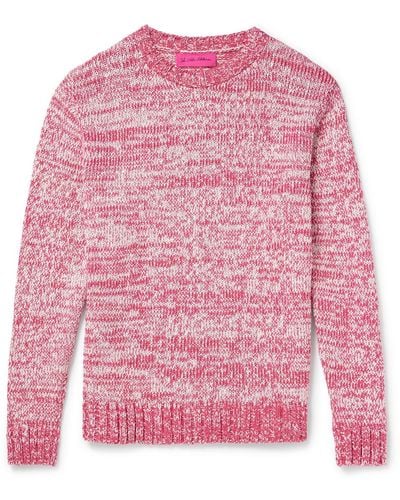 The Elder Statesman Nora Two-tone Cotton Sweater - Pink