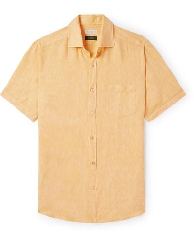 Incotex Glanshirt Slim-fit Linen Shirt - Natural