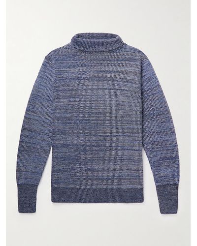 Barena Cimador Ribbed Wool Mock-neck Sweater - Blue