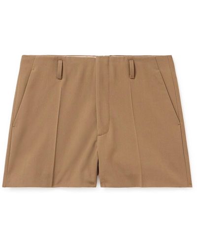 Dries Van Noten Pleated Twill Shorts - Brown