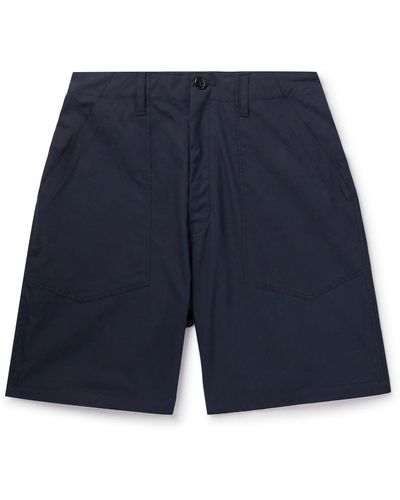 Monitaly Fatigue Straight-leg Cotton Bermuda Shorts - Blue