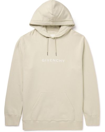 Givenchy Logo-print Cotton-jersey Hoodie - Natural