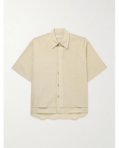 LE17SEPTEMBRE Layered Crinkled-twill Shirt - Natural