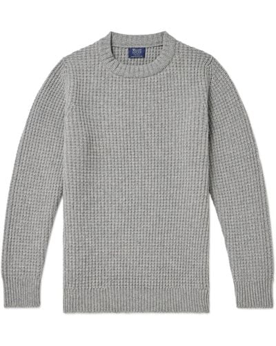 William Lockie Cliveden Waffle-knit Wool Sweater - Gray