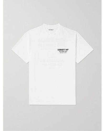 Carhartt Less Troubles Logo-print Organic Cotton-jersey T-shirt - White