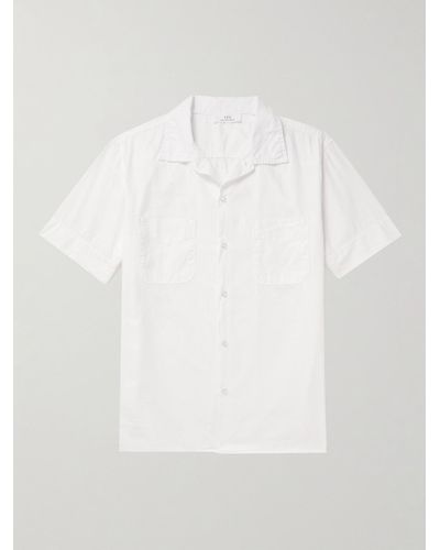 Save Khaki Camp-collar Garment-dyed Cotton Oxford Shirt - White