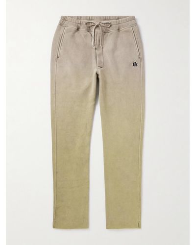 Rick Owens Moncler Straight-leg Dégradé Cotton-blend Jersey Sweatpants - Natural