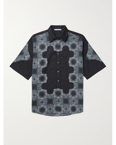 Acne Studios Oversized Printed Cotton Shirt - Black