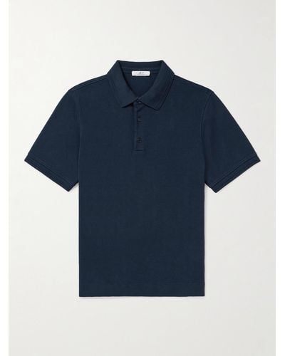 MR P. Organic Cotton-piqué Polo Shirt - Blue