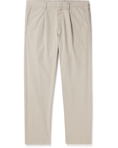 NN07 Bill 1080 Tapered Pleated Organic Cotton-blend Pants - Natural