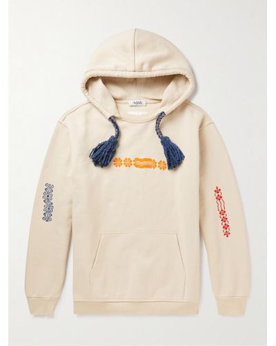 Adish Logo-embroidered Cotton-jersey Hoodie - Natural