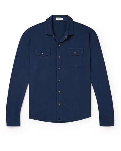 Peter Millar Lava Pima Cotton-blend Jersey Shirt - Blue