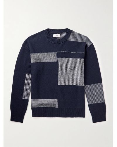 MR P. Jacquard-knit Cashmere-blend Sweater - Blue