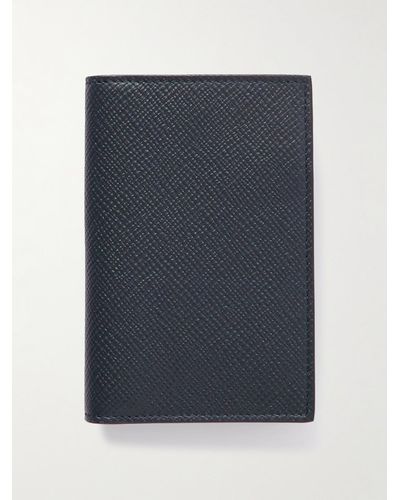 Smythson Panama Cross-grain Leather Cardholder - Blue