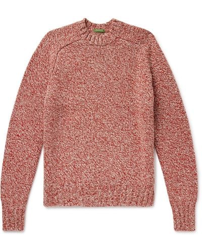 Sid Mashburn Mélange Knitted Wool-blend Sweater - Pink
