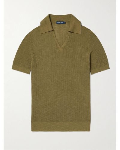 Frescobol Carioca Joaquim Ribbed Cotton-blend Polo Shirt - Green