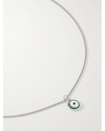 Miansai Ojos Sterling Silver Enamel Necklace - Natural