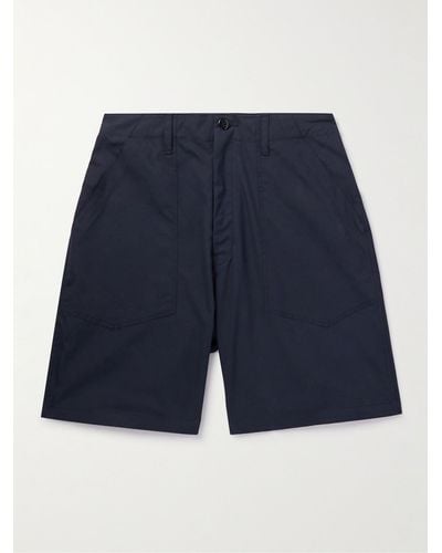 Monitaly Fatigue Straight-leg Cotton Bermuda Shorts - Blue