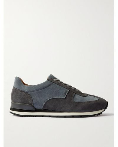MR P. 1979 Panelled Suede And Leather Sneakers - Blue