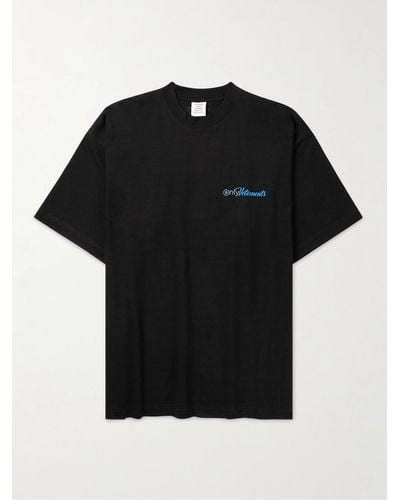 Vetements Oversized Logo-print Cotton-jersey T-shirt - Black